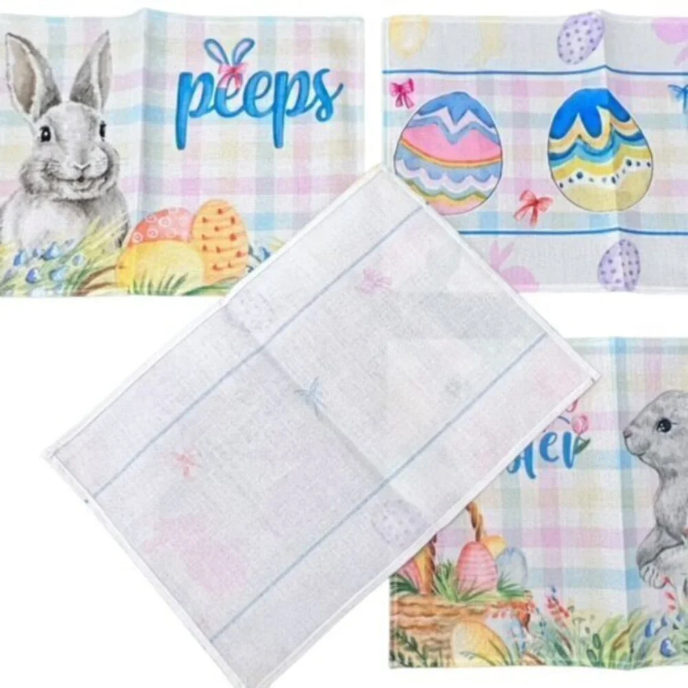 Easter Bunny Peeps Table Placemats Set Of 4 NEW Easter Eggs‎ Spring Variety CUTE